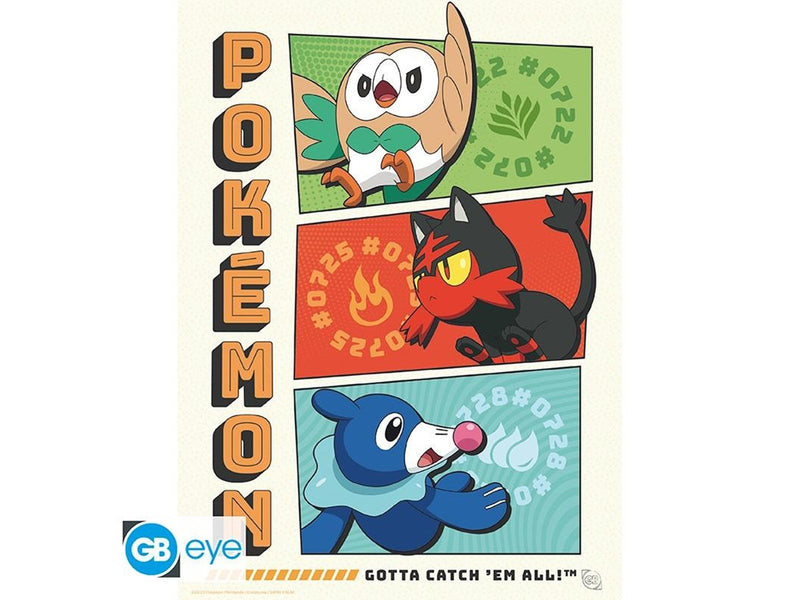 ABYstyle - POKEMON Portfolio 9 Posters Starters (21x29.7cm) - Plakat