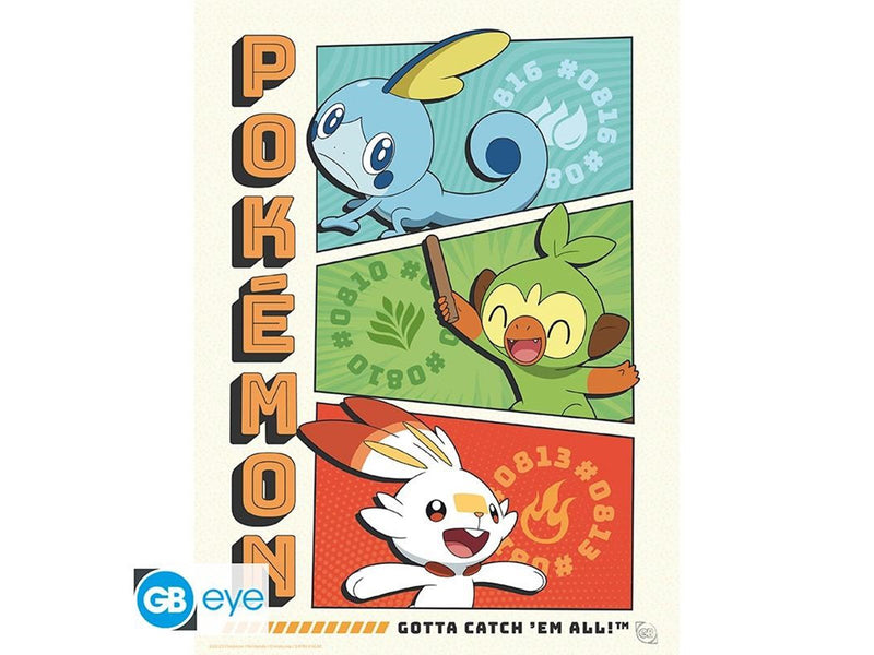 ABYstyle - POKEMON Portfolio 9 Posters Starters (21x29.7cm) - Plakat