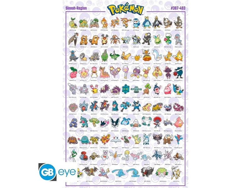 ABYstyle - POKEMON Poster Sinnoh Pokemon English (91.5 x 61cm) - Plakat