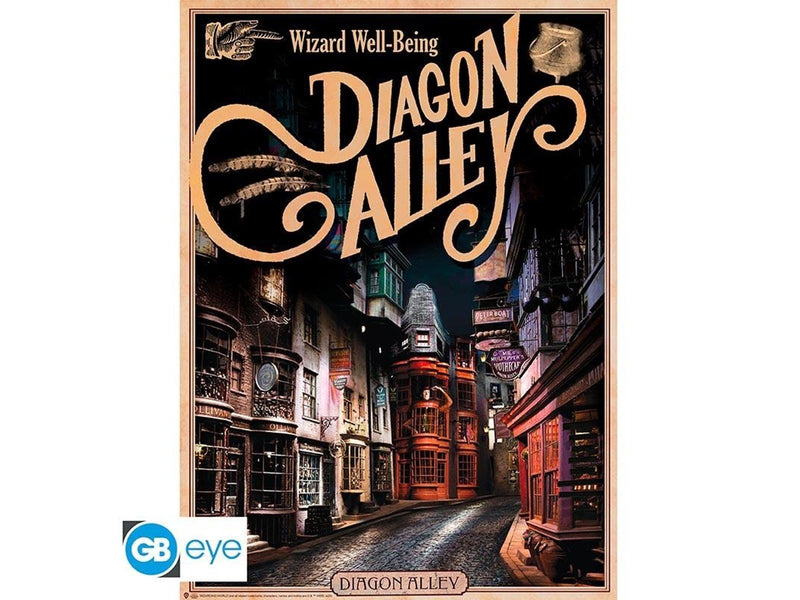 ABYstyle - HARRY POTTER Set 2 Chibi Posters Retro Hogwarts & Diagon Alley - Plakat