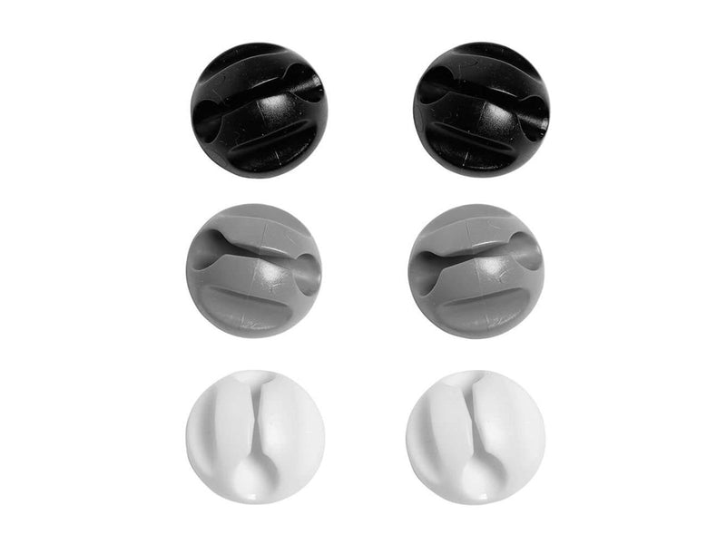 D-LINE Cable Clip Set 2x Black 2x Grey 2x White