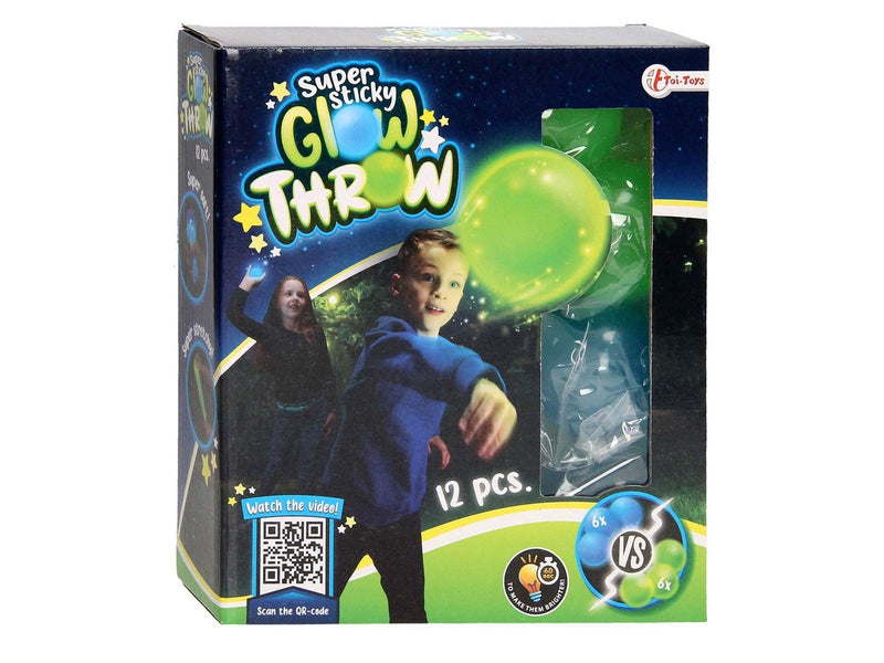 Toi-Toys Sticky Stretch Balls Glow in the Dark 12pcs