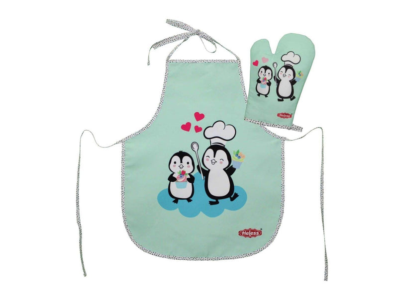 Heless Set of children's apron and oven glove Penguin