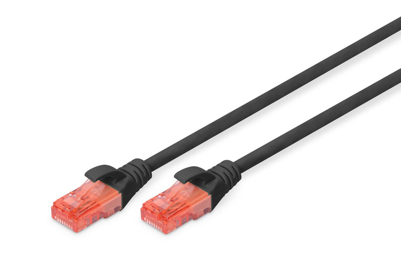 DIGITUS Patch-Kabel RJ-45 (M) zu RJ-45 (M) 2m CCA U/UTP Cat 6 schwarz (DK-1612-020/BL)