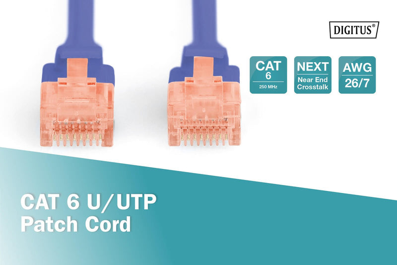 DIGITUS Patch-Kabel RJ-45 (M) zu RJ-45 (M) 3m CCA U/UTP Cat 6 blau (DK-1612-030/B)