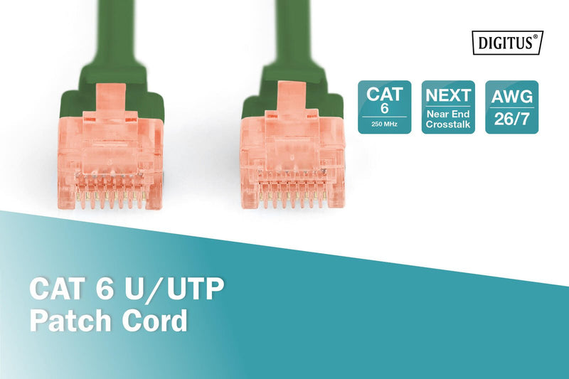 DIGITUS Patch-Kabel RJ-45 (M) zu RJ-45 (M) 5m CCA U/UTP Cat 6 grün (DK-1612-050/G)