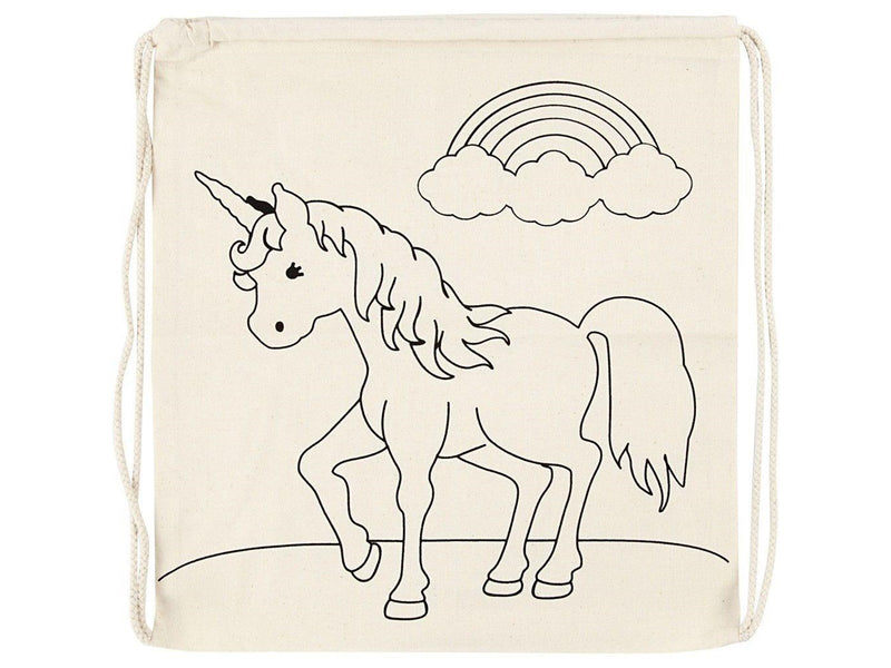 Creativ Company Color your own Cotton Gym Bag Unicorn