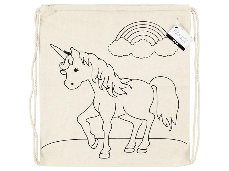 Creativ Company Color your own Cotton Gym Bag Unicorn