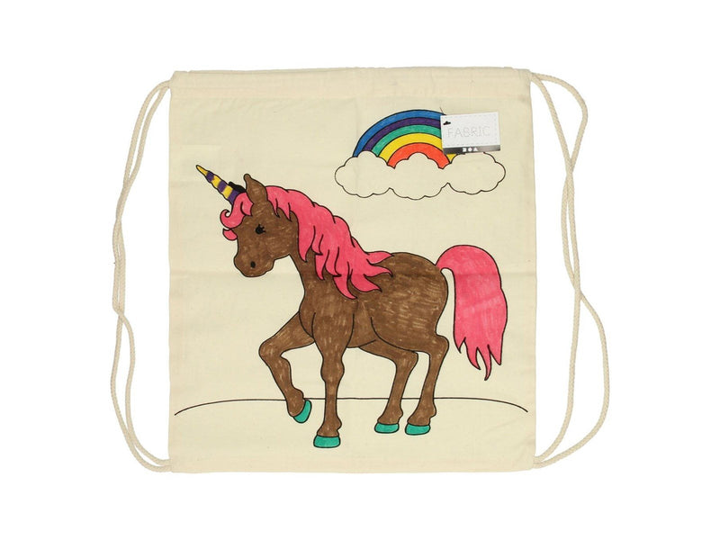 Creativ Company Color your own Cotton Gym Bag Unicorn