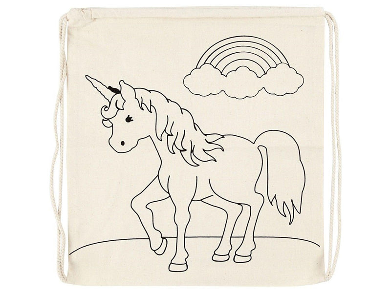 Creativ Company Color your own Cotton Gym Bag Unicorn
