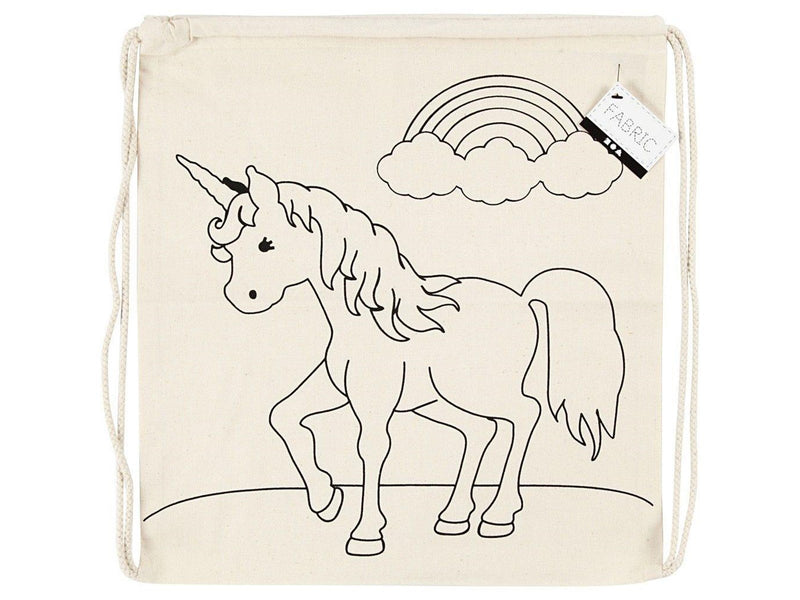Creativ Company Color your own Cotton Gym Bag Unicorn