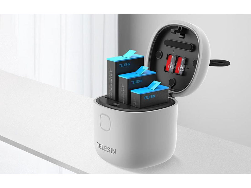 TELESIN 3-slot waterproof charger Telesin Allin box + 2 batteries for GoPro Hero 12 / 11 / 10 / 9