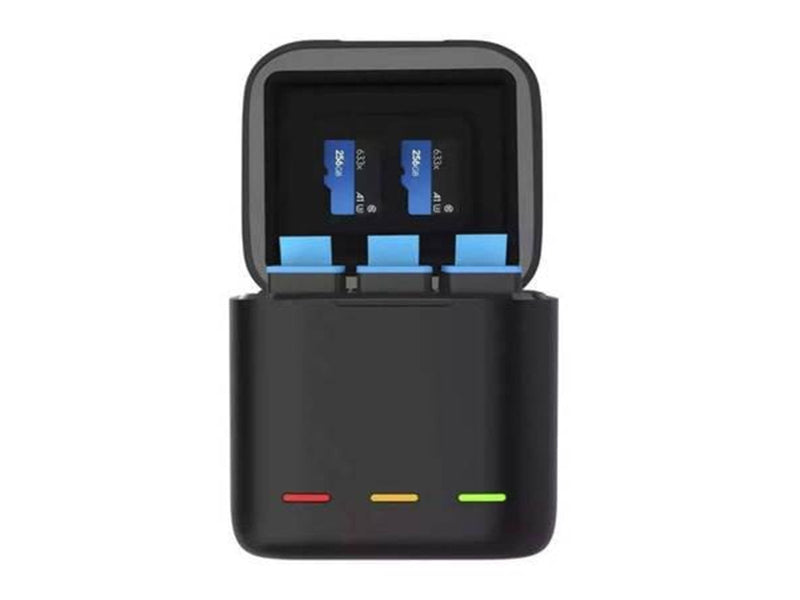 TELESIN 3-slot charger box for GoPro Hero 9 / Hero 10 / Hero 11 / Hero 12 + 2 batteries
