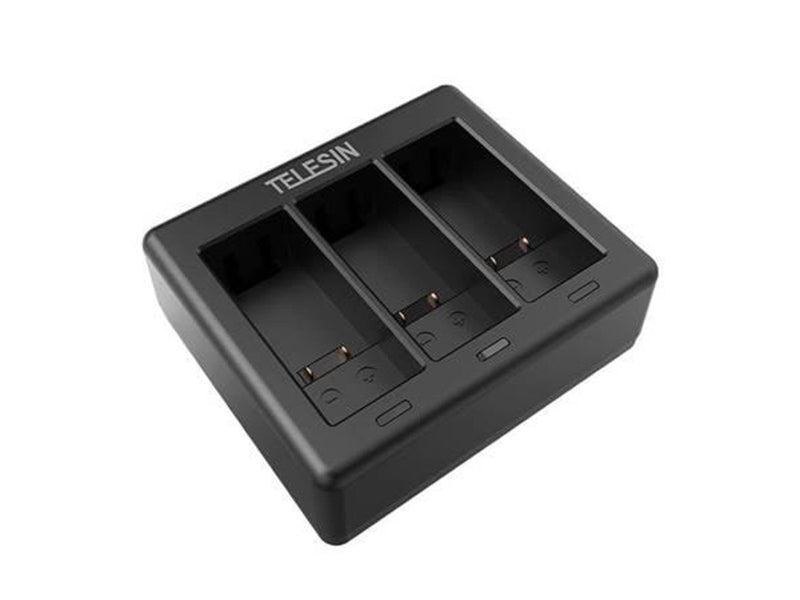TELESIN 3-slot charger + 2 batteries for GoPro Hero 12 / Hero 11 / Hero 10 / Hero 9