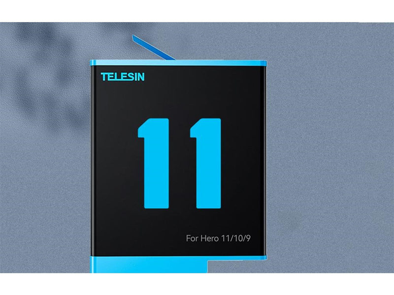 TELESIN 3-slot charger + 2 batteries for GoPro Hero 12 / Hero 11 / Hero 10 / Hero 9