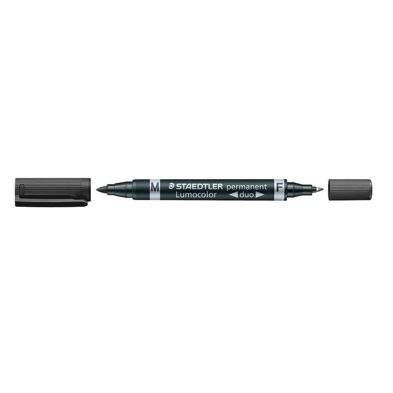 STAEDTLER Lumocolor duo Permanentmarker schwarz 0,6 - 1,5 mm - 10 Stück
