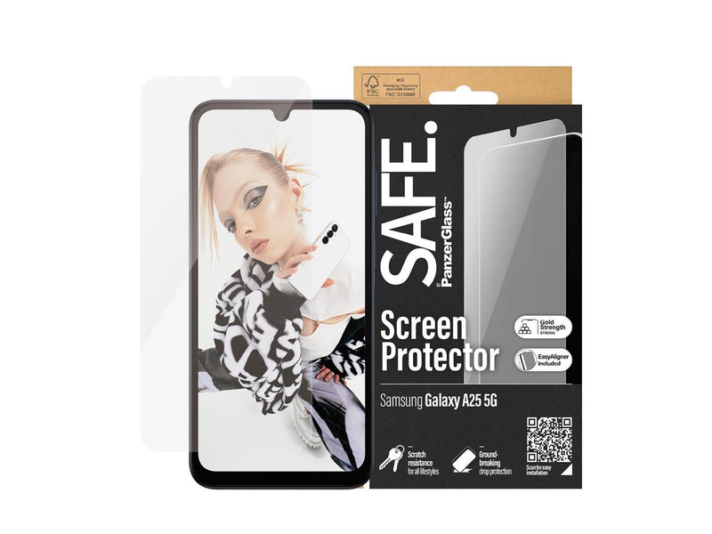 SAFE. by PanzerGlass Screen Protector Samsung Galaxy A25 5G | Ultra-Wide Fit w. EasyAligner