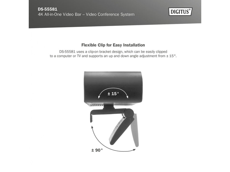 DIGITUS All-In-One VideoBar Mini 4K Videoconferenc