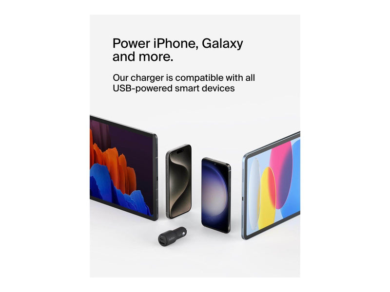 Belkin BoostCharge car power adapter - USB 24 pin USB-C - 42 Watt