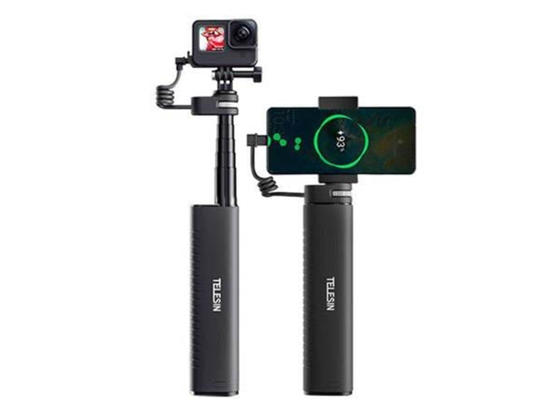 TELESIN Power grip selfie stick (With power bank) Powerbank (Akku) - schwarz - 10000 mAh