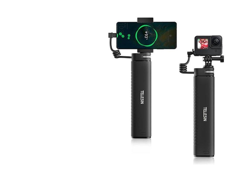 TELESIN Power grip selfie stick (With power bank) Powerbank (Akku) - schwarz - 10000 mAh