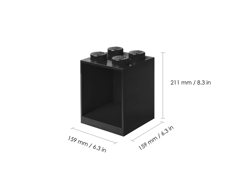 LEGO BRICK SHELF 4 KNOBS - BLACK