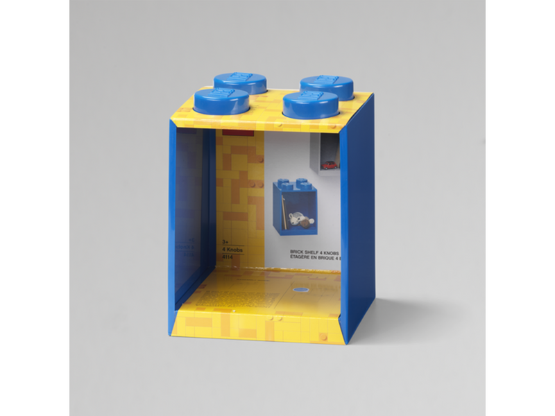LEGO BRICK SHELF 4 KNOBS - BLUE
