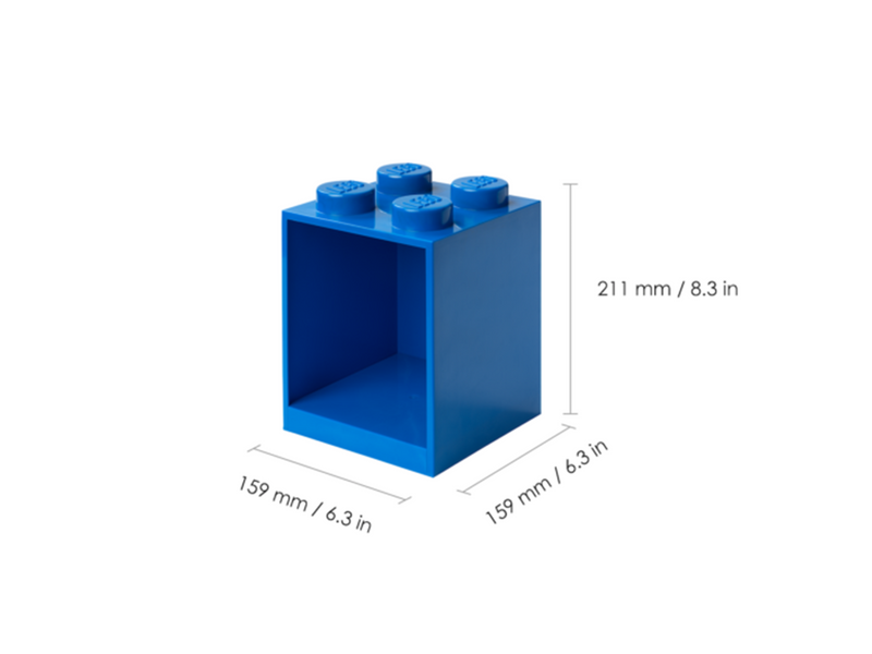 LEGO BRICK SHELF 4 KNOBS - BLUE