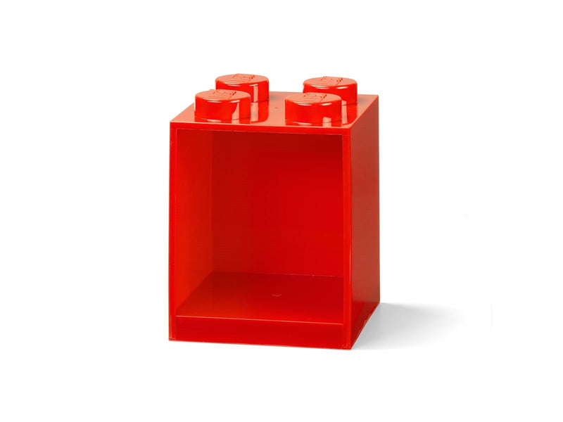 LEGO BRICK SHELF 4 KNOBS - RED