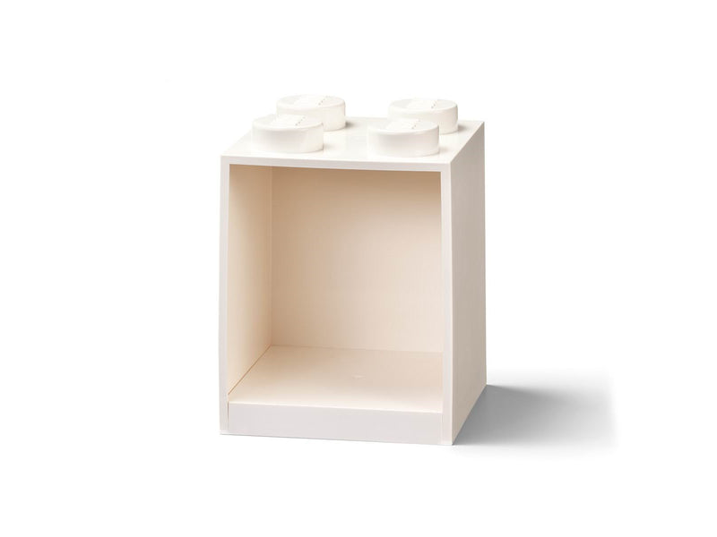LEGO BRICK SHELF 4 KNOBS - WHITE