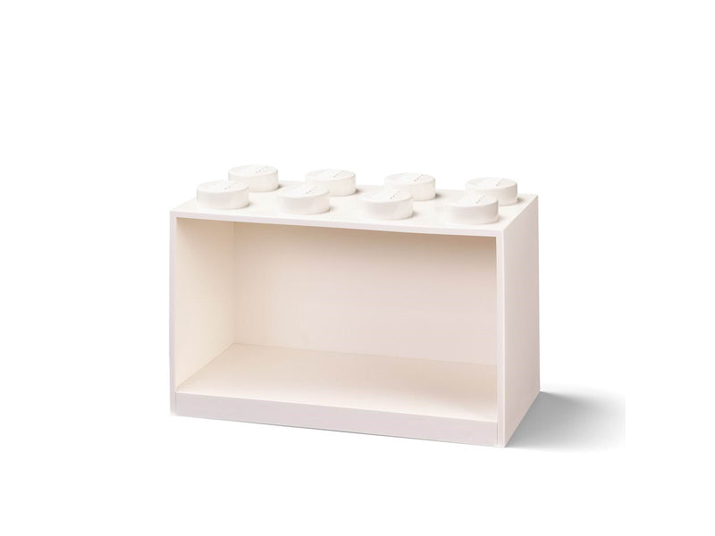 LEGO BRICK SHELF 8  KNOBS- WHITE