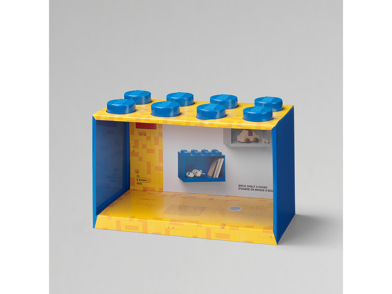 LEGO BRICK SHELF 8 KNOBS - BLUE