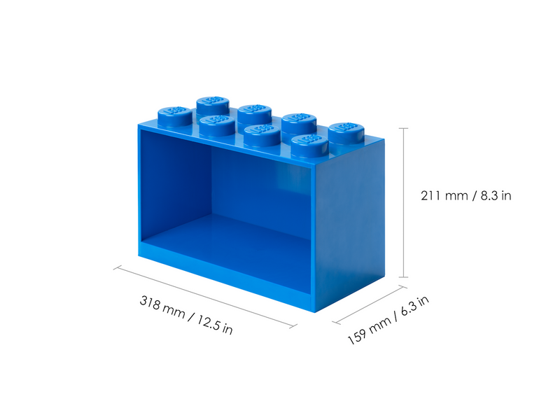 LEGO BRICK SHELF 8 KNOBS - BLUE