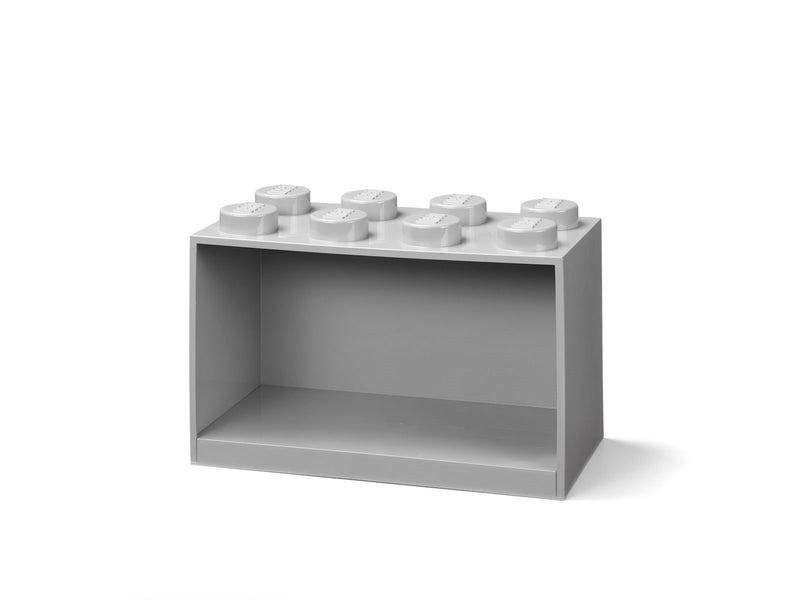LEGO BRICK SHELF 8 KNOBS - GREY