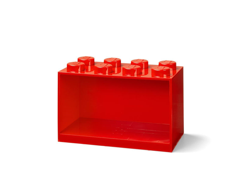 LEGO BRICK SHELF 8 KNOBS - RED