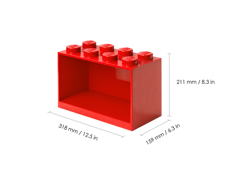 LEGO BRICK SHELF SET - RED