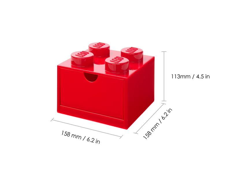 LEGO Desk Drawer 4 - Red