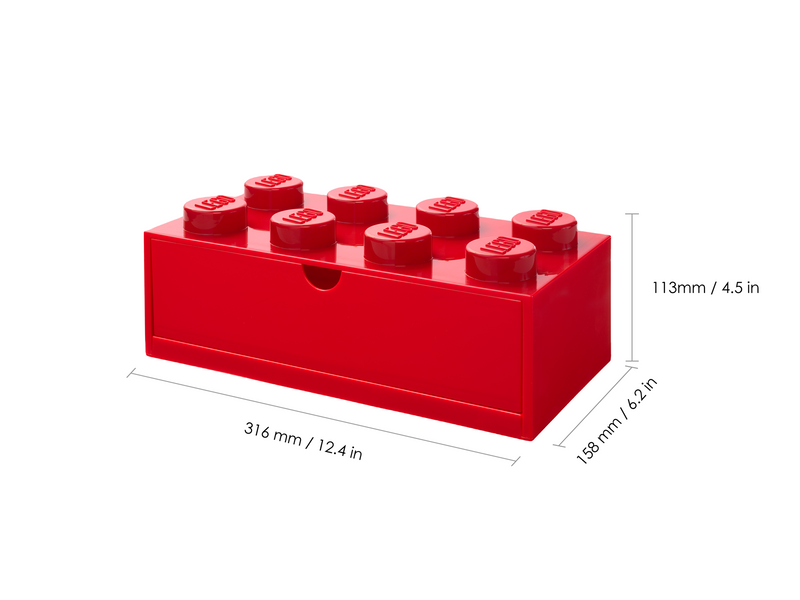 LEGO Desk Drawer 8 - Red