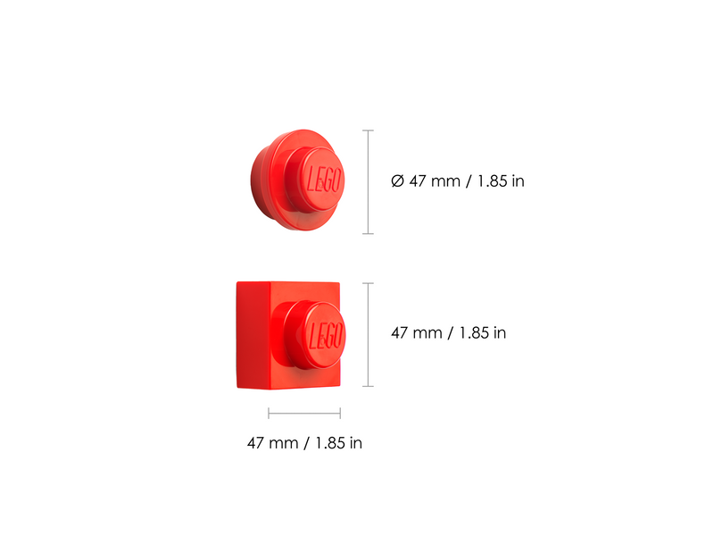 LEGO MAGNET SET ROUND AND SQUARE - RED