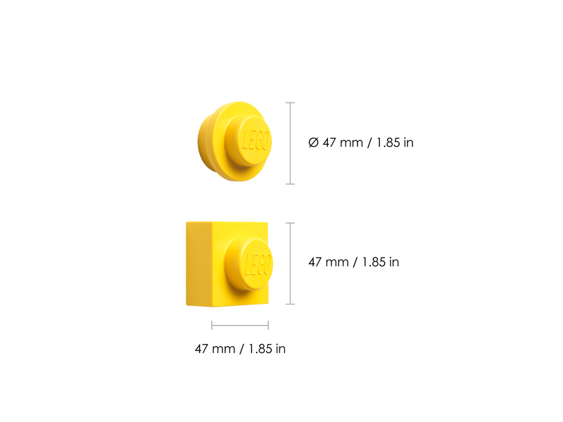 LEGO MAGNET SET ROUND AND SQUARE - YELLOW