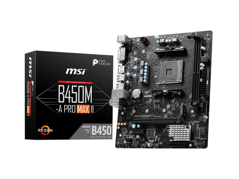 MSI B450M-A PRO MAX II Mainboard - AMD B450 - AMD AM4 socket - DDR4 RAM - Micro-ATX