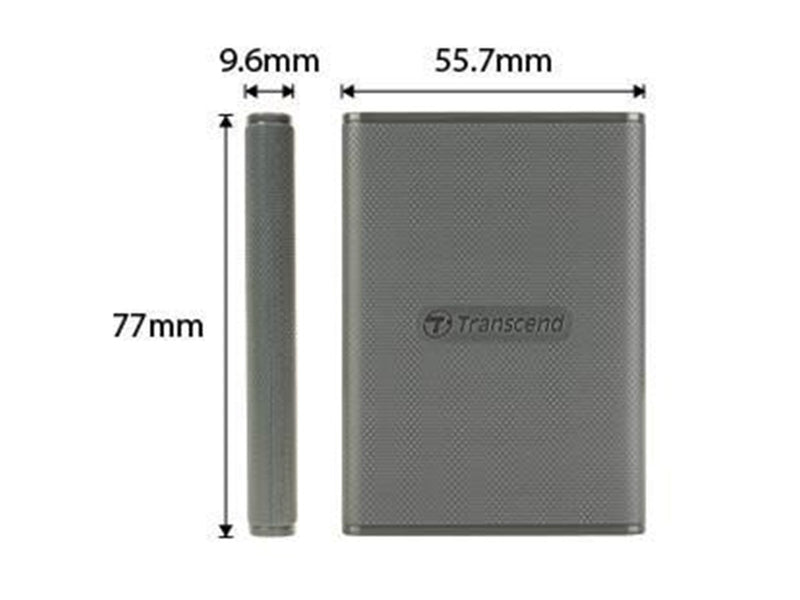 Transcend ESD360C Portable SSD - 2TB - Grau - Extern SSD - USB 3.2 Gen 2x2