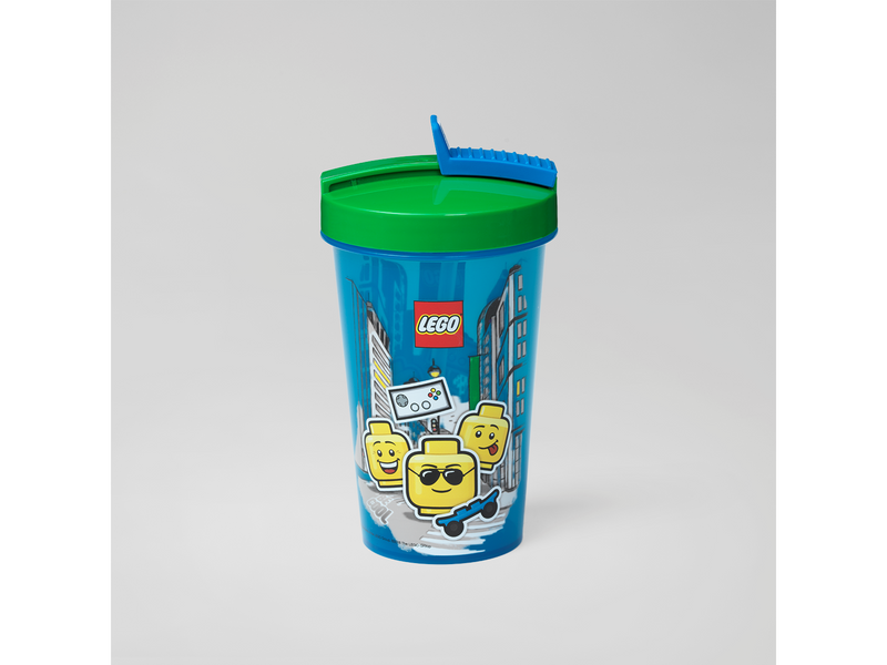 LEGO TUMBLER WITH STRAW ICONIC BOY