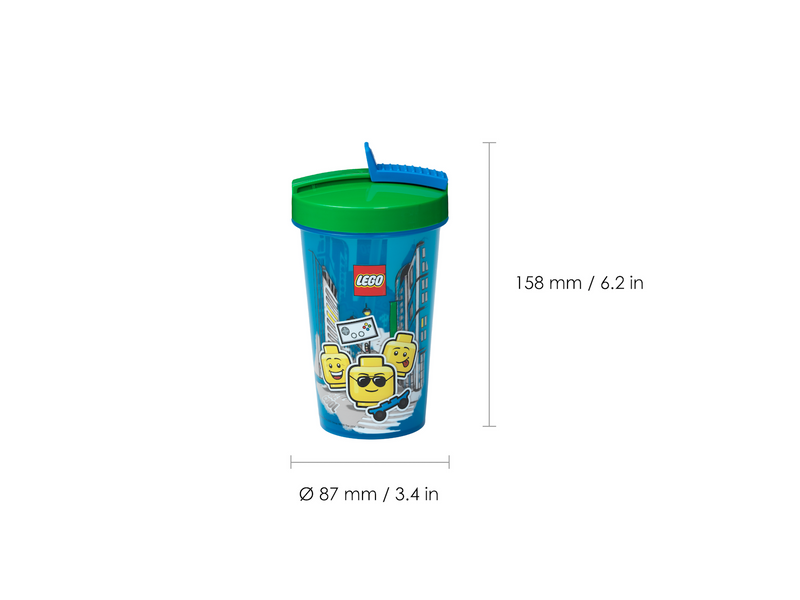 LEGO TUMBLER WITH STRAW ICONIC BOY