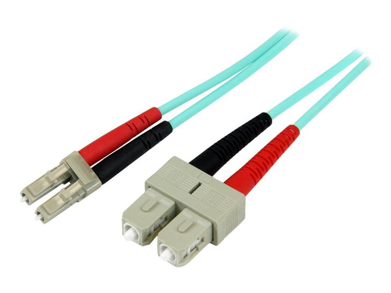 StarTech.com 1m Fiber Optic Cable - 10 Gb Aqua - Multimode Duplex 50/125 - LSZH - LC/SC - OM3 - LC to SC Fiber Patch Cable - pat