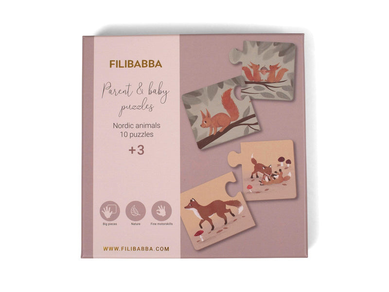 Filibabba Parent & baby puzzle - Nordic animals