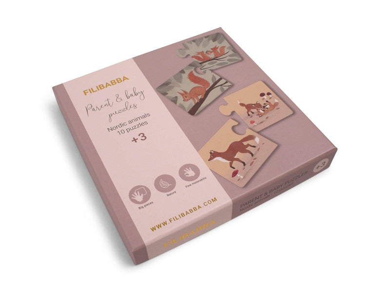 Filibabba Parent & baby puzzle - Nordic animals