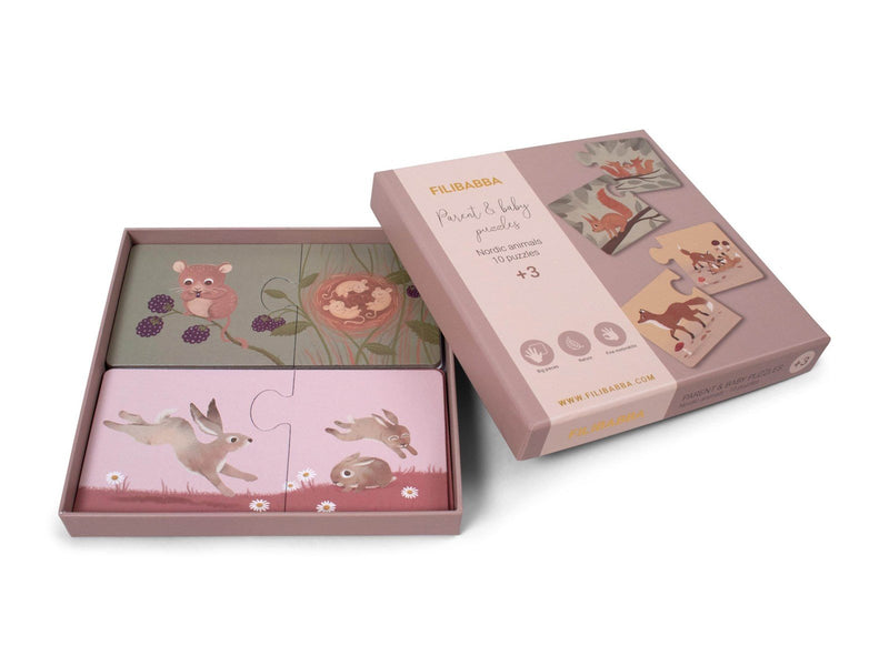 Filibabba Parent & baby puzzle - Nordic animals