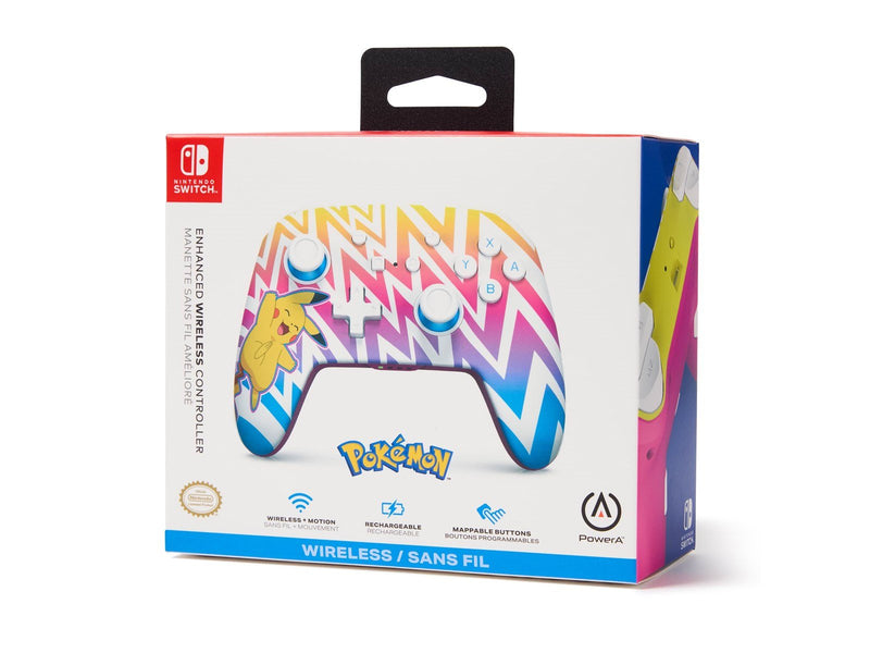 PowerA Verbesserter kabelloser Controller für Nintendo Switch - Lebhafter Pikachu - Wireless Controller - Nintendo Switch