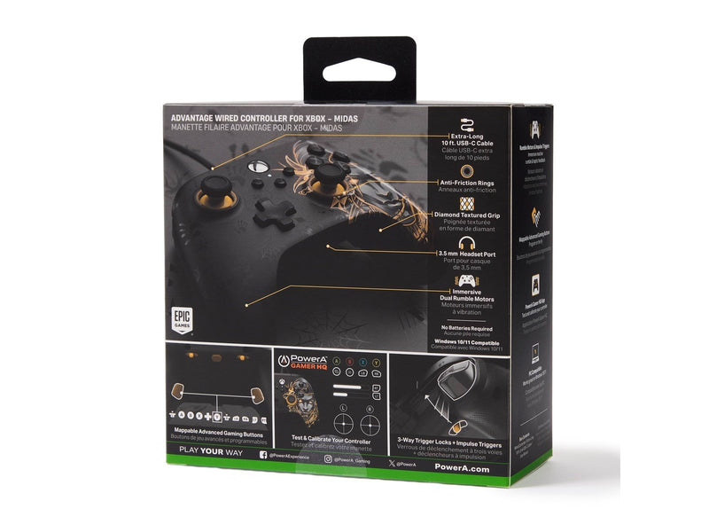 PowerA Kabelgebundener Controller Advantage für Xbox Series X|S - Midas - Wired Controller - Microsoft Xbox One
